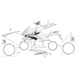 Kit Autocollants Honda CBR 500R ROUGE Millenium 2016