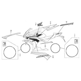 Kit Autocollants Honda CBR 500R NOIR Graphite 2016 2017