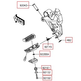 Kit Fixation Repose Pied Avant Kawasaki Z650