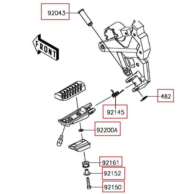Set Mounting Step Front Kawasaki NINJA 650