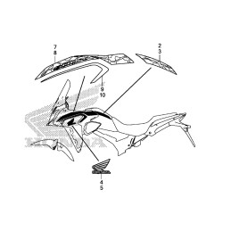 Autocollant Logo Écope Avant Gauche Honda CB500X 2019 2020 2021