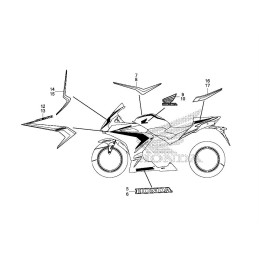 Kit Autocollants Honda CBR500R BLANC Perle Metalloid 2019