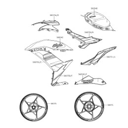 Pattern Rear Cowling Right Kawasaki NINJA 650 KRT 2018