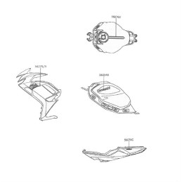 Autocollant Carénage Avant Gauche Kawasaki NINJA 650 2020 Noir