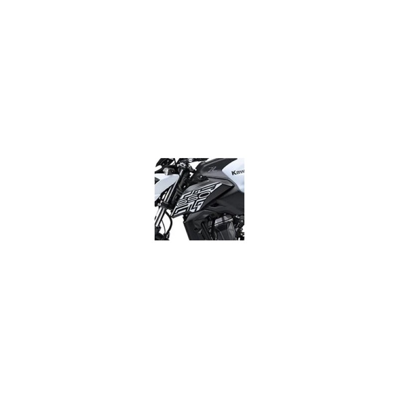Autocollant Motif Ecope Gauche Kawasaki Z650 Blanc 2019
