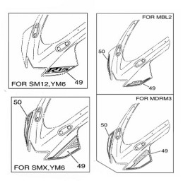 Kit Autocollants Carénage Avant Yamaha YZF R15 2017 2018 2019 2020