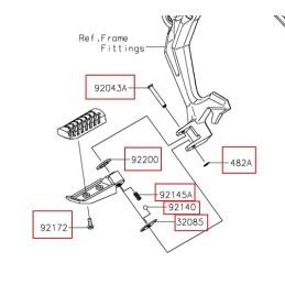 Kit Fixation Repose Pied Arrière Kawasaki Z650