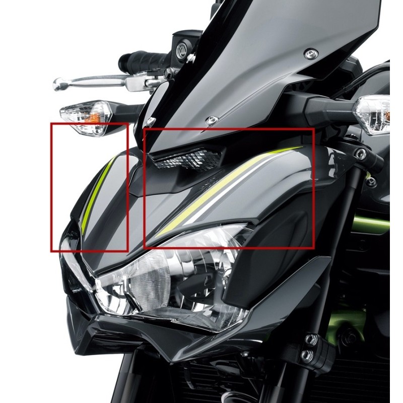 Kit Autocollants Carénage Phare Kawasaki Z900 Gris 2017 2018