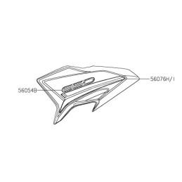 Kit Stickers Carénage Ecope Gauche Kawasaki Z650 Noir 2020