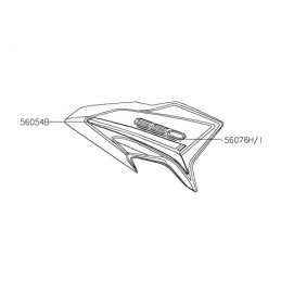 Kit Stickers Carénage Ecope Droit Kawasaki Z650 Noir 2020