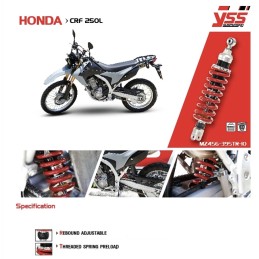 Amortisseur Arrière YSS MZ456 Honda CRF250L / CRF250M