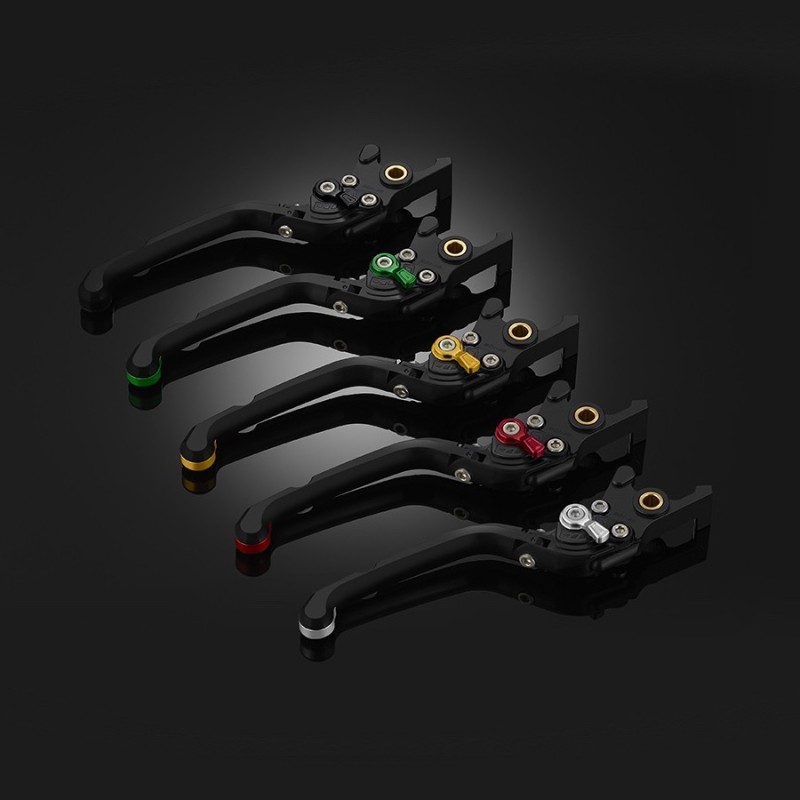 Leviers De Frein Et D'embrayage Rétractables Pliables Pour Kawasaki Z900 (2017-2024) - Aluminium CNC Réglable - Rouge