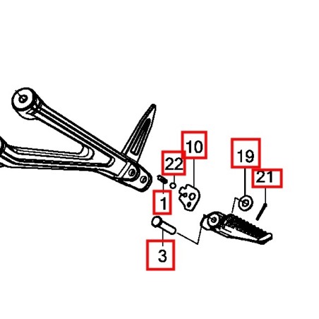Set Fixing Arm Pillion Step Black Honda CBR650R Black Edition