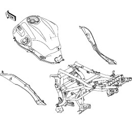 Couvre Cadre Gauche Kawasaki Versys 650 2015/2021
