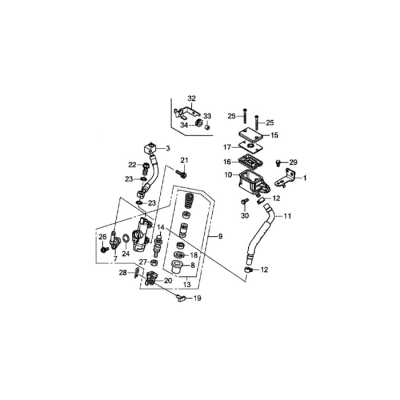 Maitre Cylindre Arri re Complet Honda CB650F maitre-cylindre-arri-re-complet-honda-cb650f
