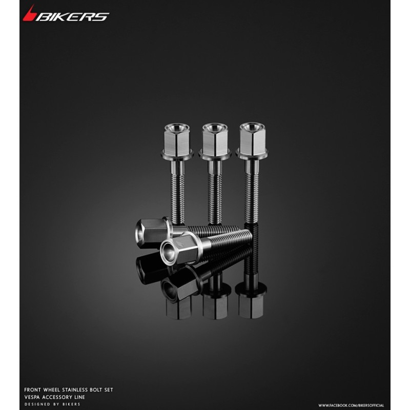 Set Front Wheel Stainless Bolts Bikers Scooter Piaggio Vespa GTS Set Front Wheel Stainless Bolts Bikers Scooter Piaggio Vespa GTS