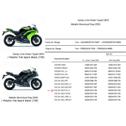 Aération Flanc Gauche Kawasaki ER6f Ninja 650