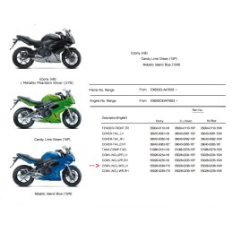 Carénage Inférieur Gauche Kawasaki ER6f Ninja 650R 2009/10/11