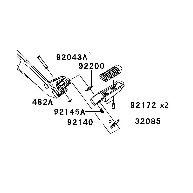 Kit Fixation Complet Repose Pied Arrière Kawasaki ER6n 650