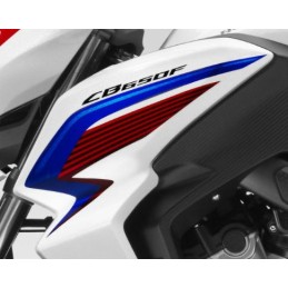 Autocollant Sticker Flanc Avant Gauche Honda CB650F TRICOLOR BLANC