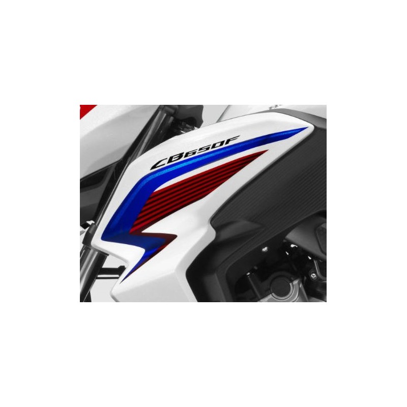 Stripe Shroud Left Honda CB650F TRICOLOR WHITE Stripe Shroud Left Honda CB650F TRICOLOR WHITE