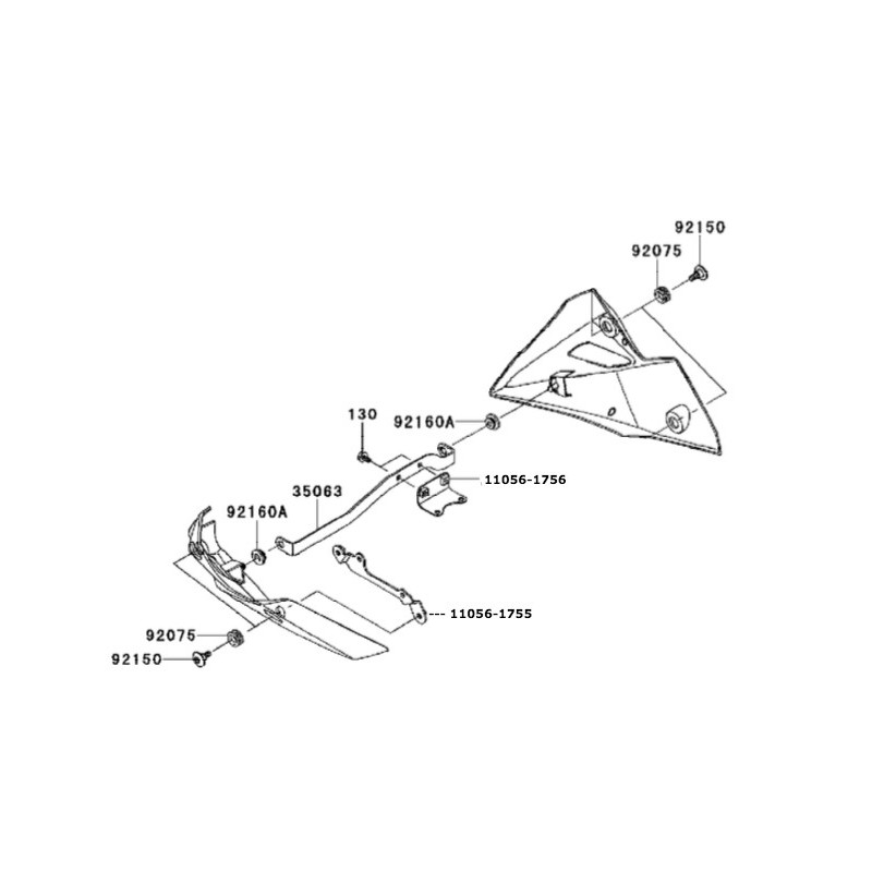 Set Fixation Lower Cowling Kawasaki Z800