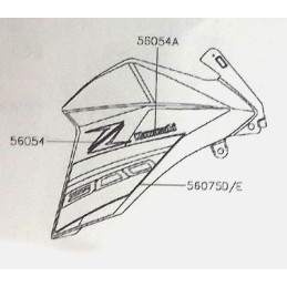 Kit Sticker Flanc Avant Gauche Kawasaki Z800 2016