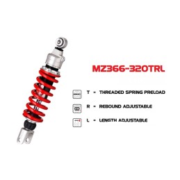 Rear Shock Absorber YSS MZ366 KAWASAKI NINJA 250R / 300R