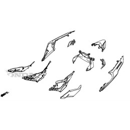 Carénage Sous Selle Droit Honda CBR500R 2016 2017 2018