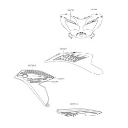 Autocollants d'Origine Carénage Kawasaki Versys 650 2022 2023 2024